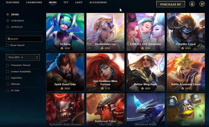 Legendary skins in League of Legends